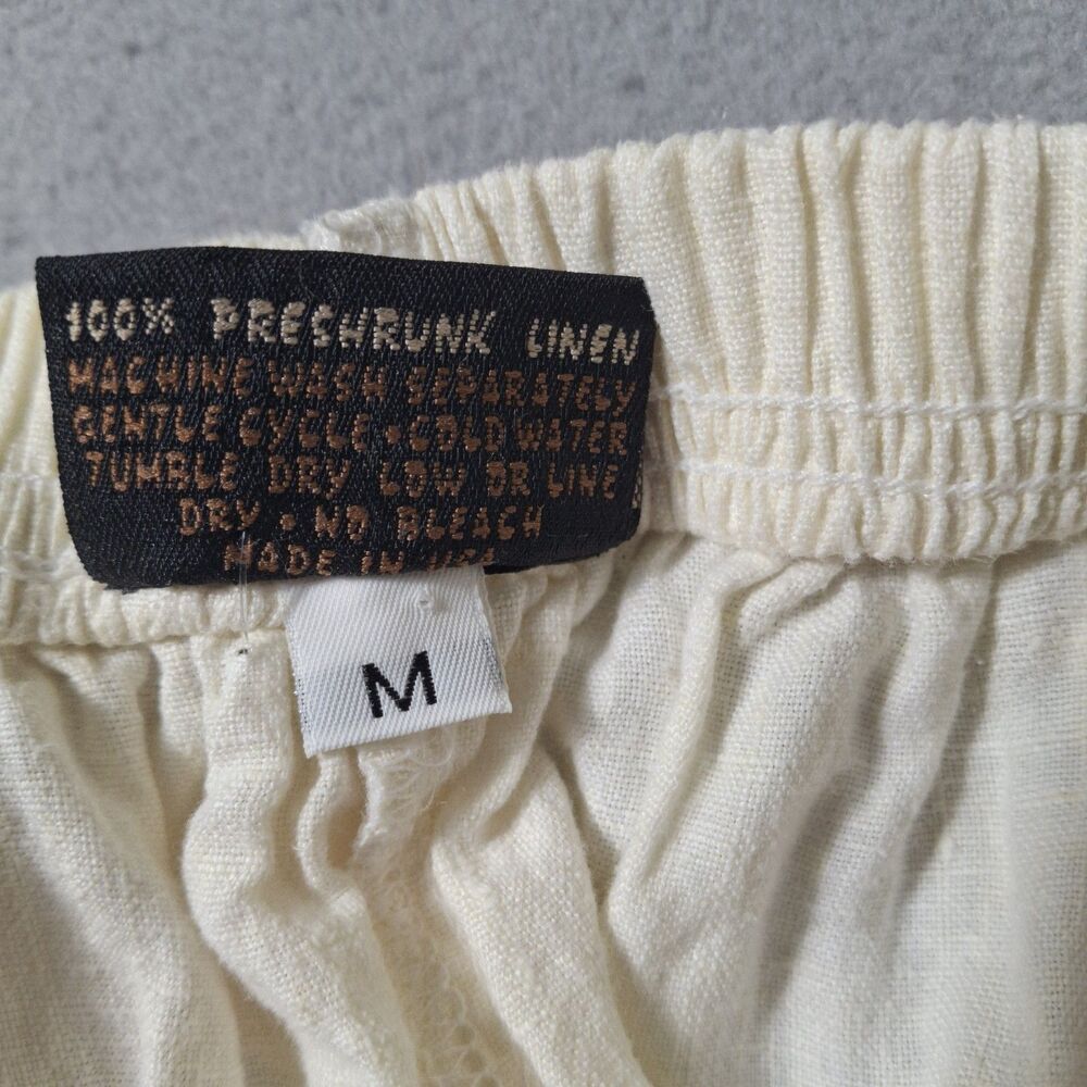 Liz & Jane Linen Shorts Womens M Medium Beige Cream Wide Leg Pleated... - Picture 9 of 9